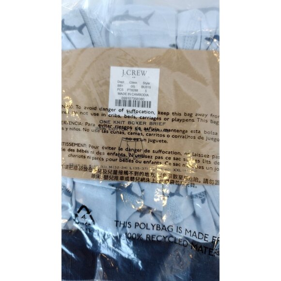 J Crew Boxer Briefs Small 2 Pairs Black Sharks New In Packaging - Picture 4 of 5
